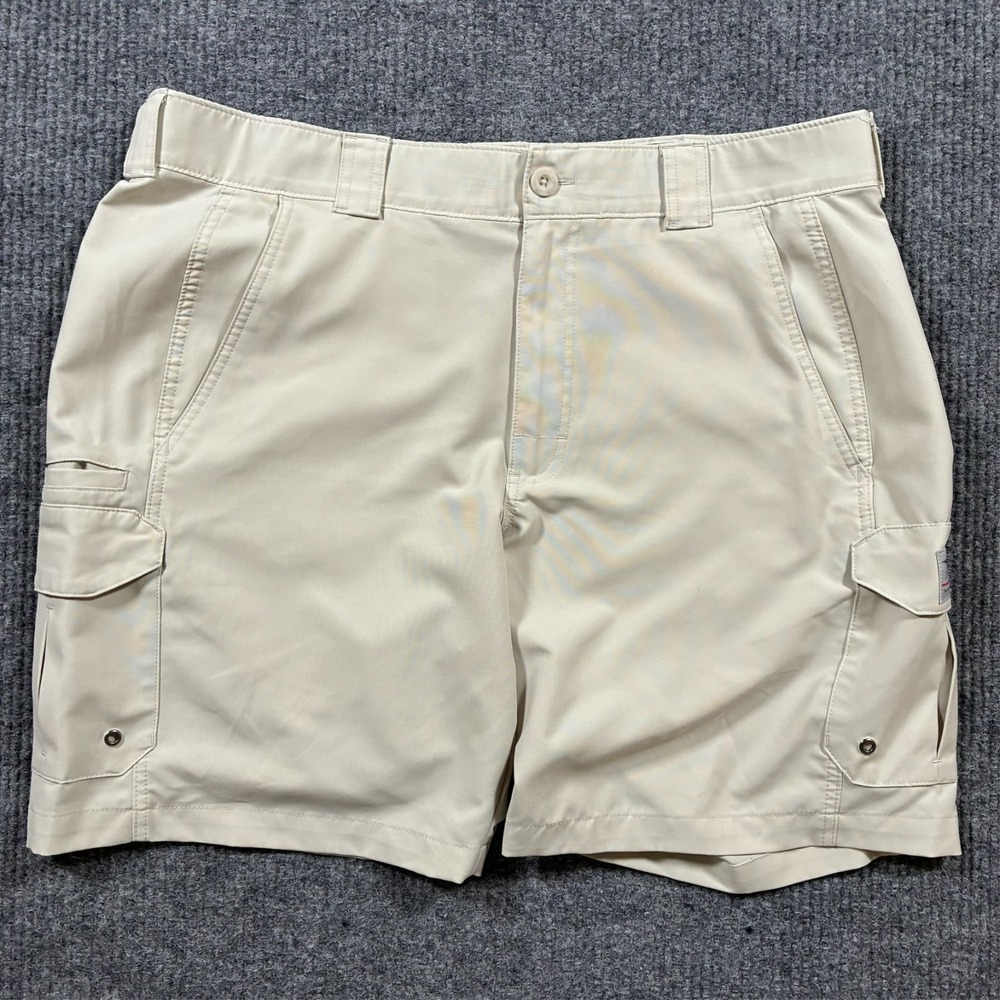 Bimini Bay Outfitters Mens Cargo Shorts Size 40 Beige Pockets Outdoor High Rise